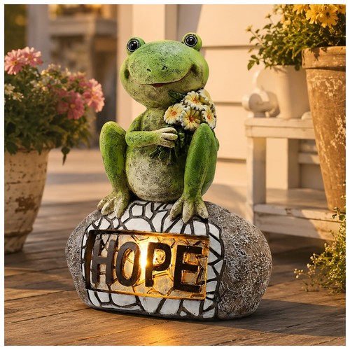 Solar frog garden - garden, with